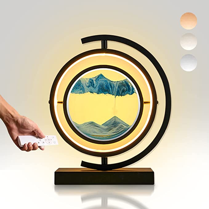 LED Table Lamp Glass Bedside Remote Control Art - Image 33