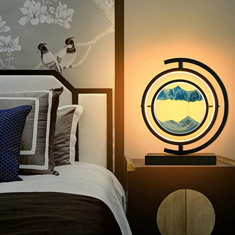 LED Table Lamp Glass Bedside Remote Control Art - Image 34