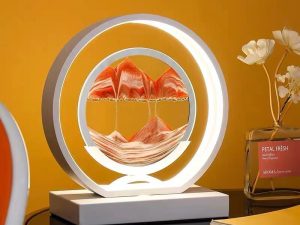 LED Table Lamp Glass Bedside Remote Control Art