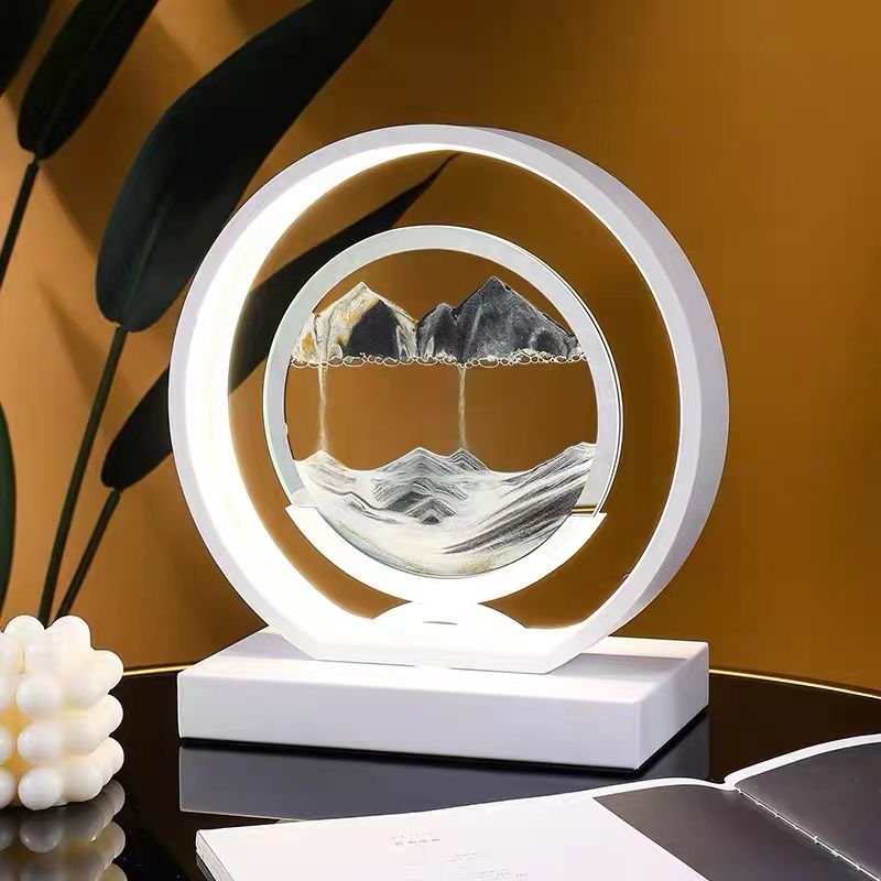 LED Table Lamp Glass Bedside Remote Control Art - Image 5