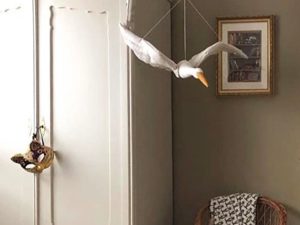 Cotton Line Wall Hanging Plush Stuffed Swan